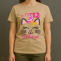 It's My 12th Birthday Funny Cat Birthday 12 Year Old T-Shirt thumb 4