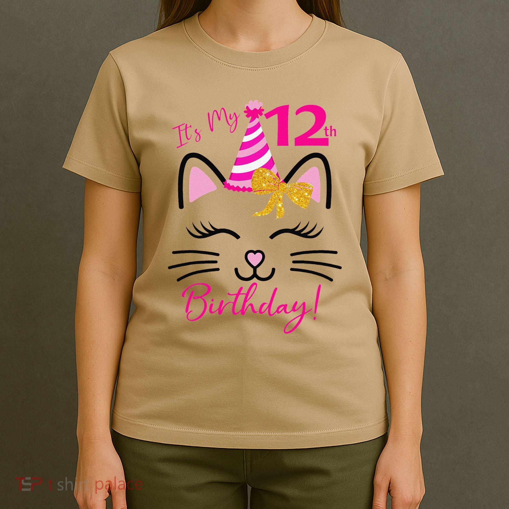 It's My 12th Birthday Funny Cat Birthday 12 Year Old T-Shirt