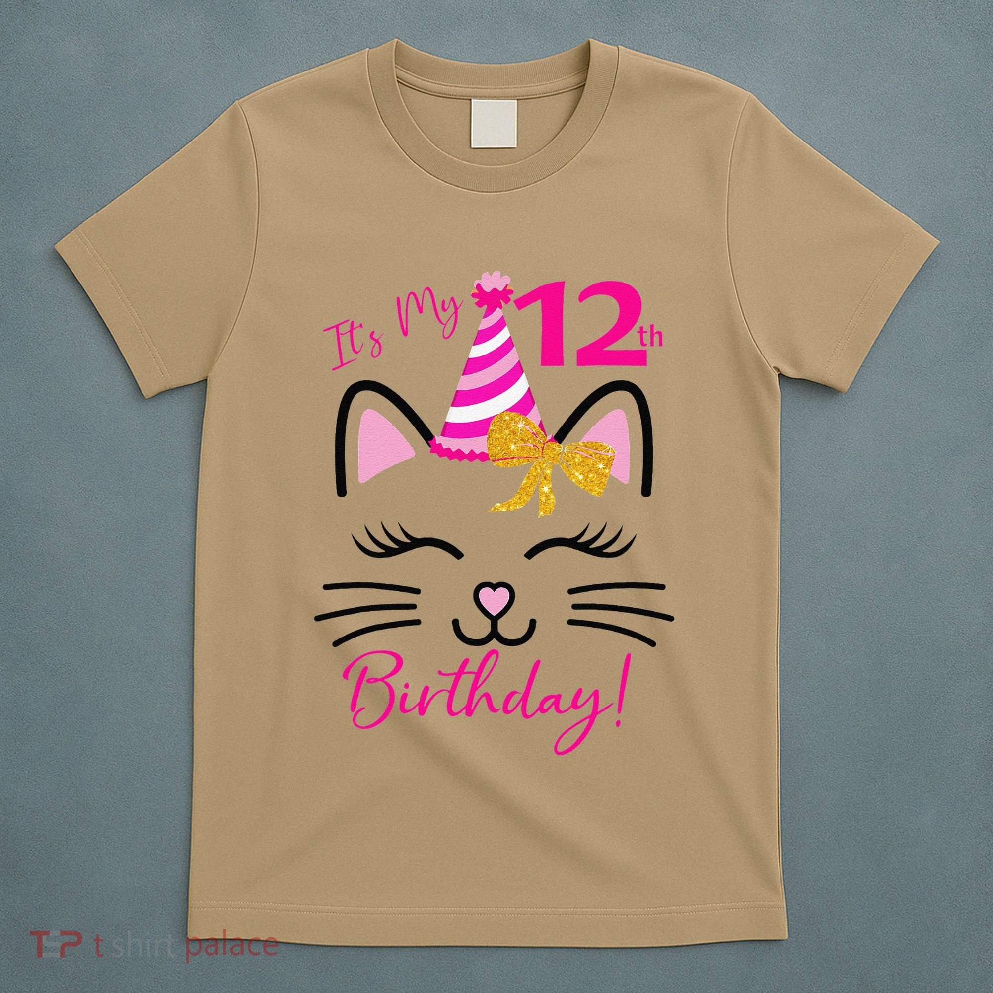 It's My 12th Birthday Funny Cat Birthday 12 Year Old T-Shirt