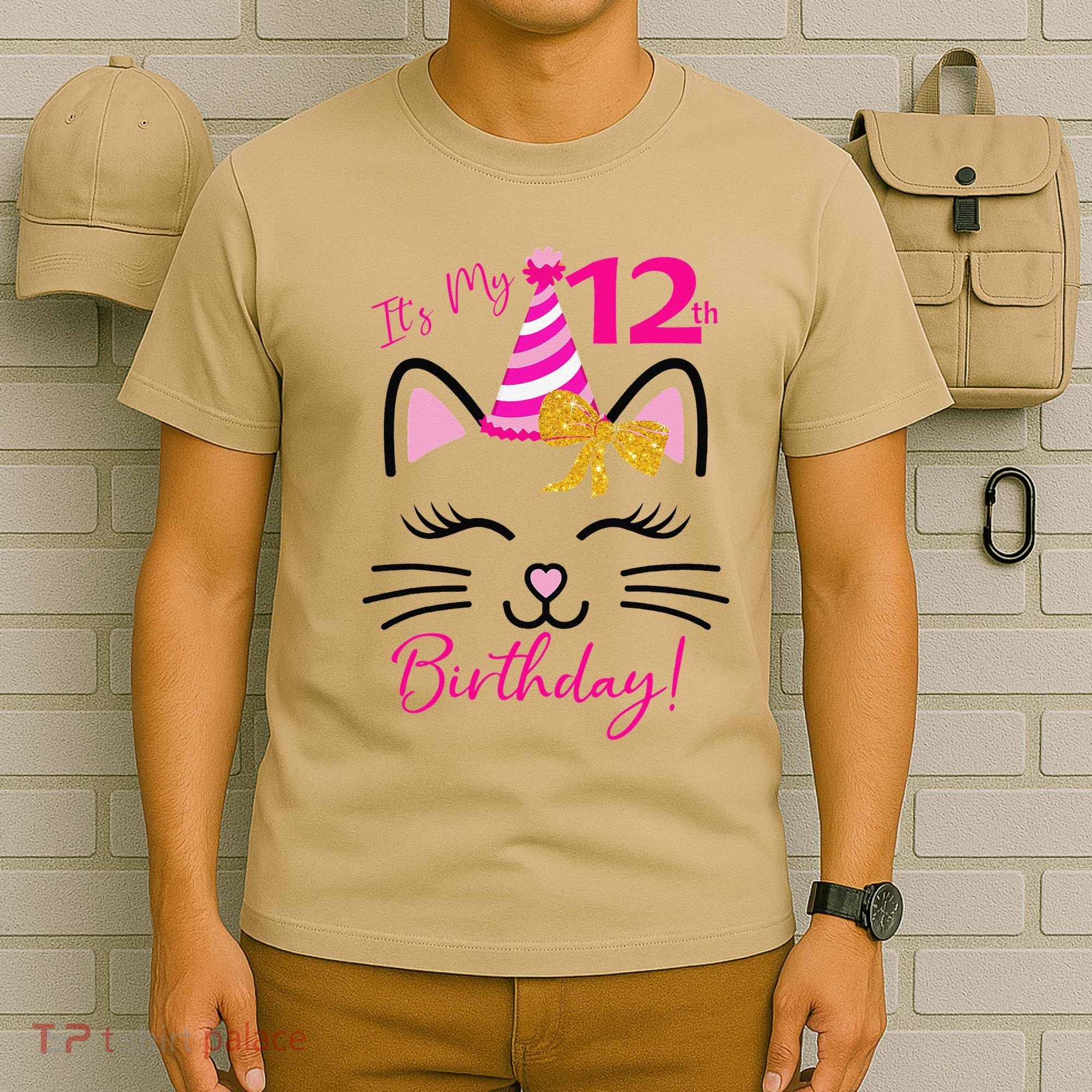 It's My 12th Birthday Funny Cat Birthday 12 Year Old T-Shirt