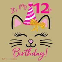 It's My 12th Birthday Funny Cat Birthday 12 Year Old Polo thumb 2