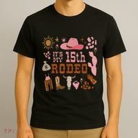ItS My 15 Year Old 15th Birthday Rodeo Cowgirl T-Shirt thumb 3