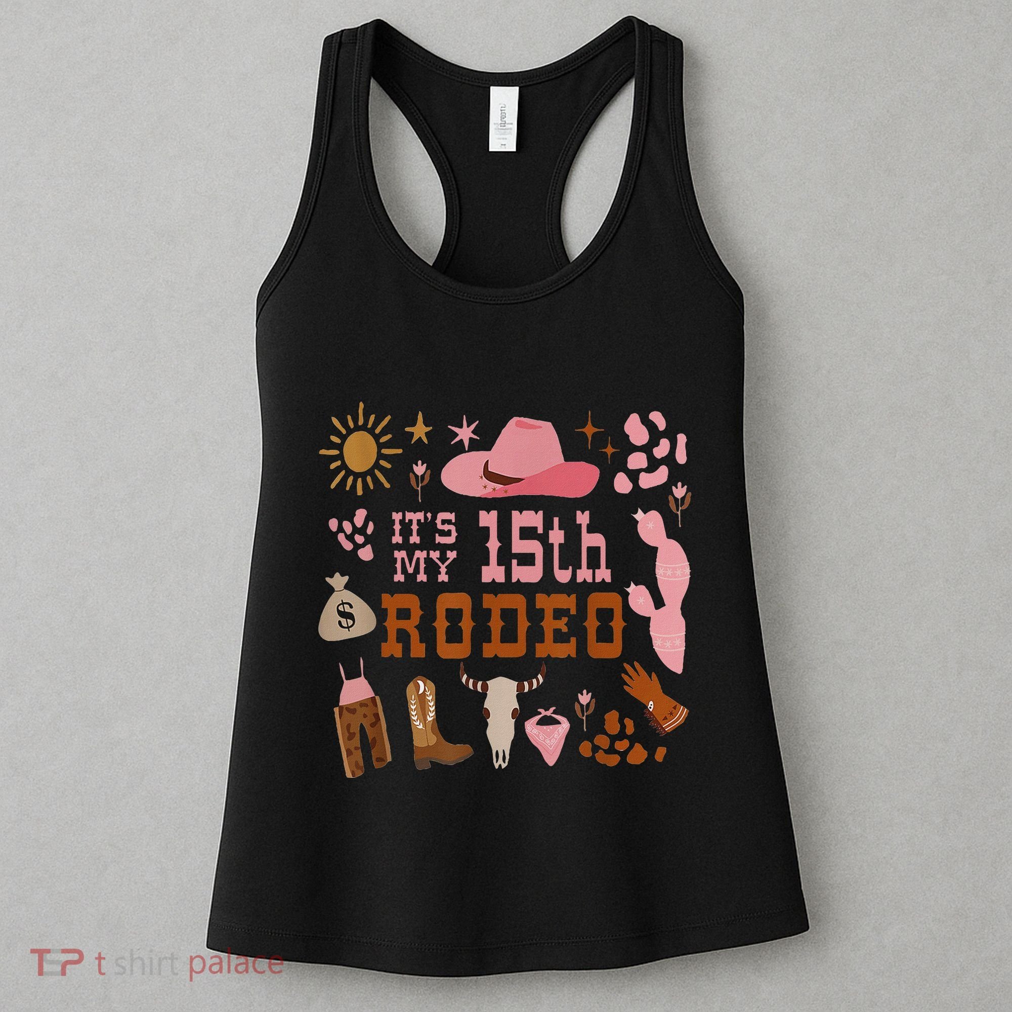 ItS My 15 Year Old 15th Birthday Rodeo Cowgirl Women's Tank Top