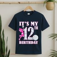 ItS My 12th Birthday Girl Volleyball Theme 12 Year Old T-Shirt thumb 2