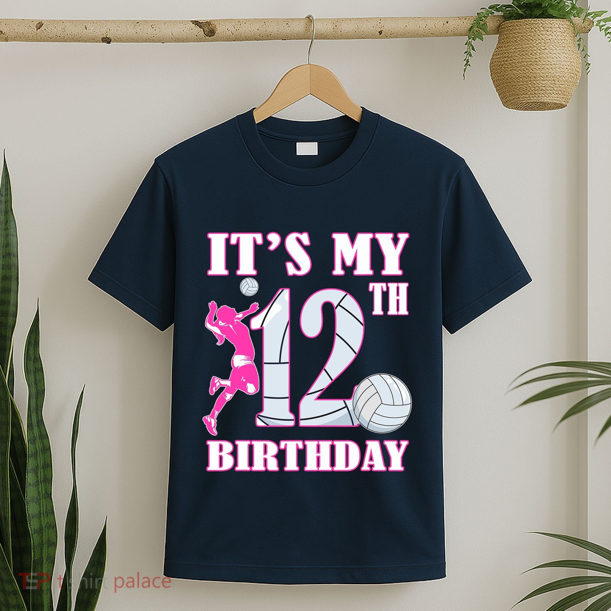 ItS My 12th Birthday Girl Volleyball Theme 12 Year Old T-Shirt
