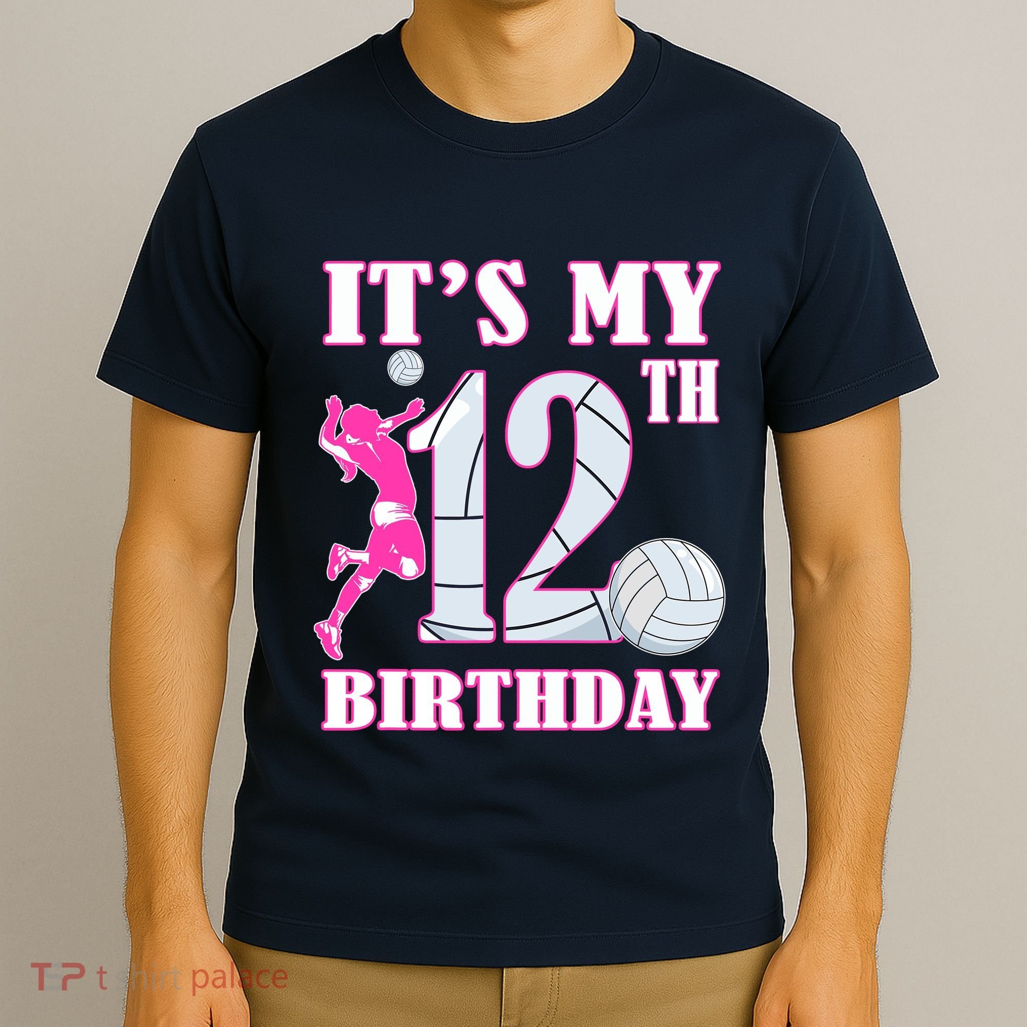 ItS My 12th Birthday Girl Volleyball Theme 12 Year Old T-Shirt