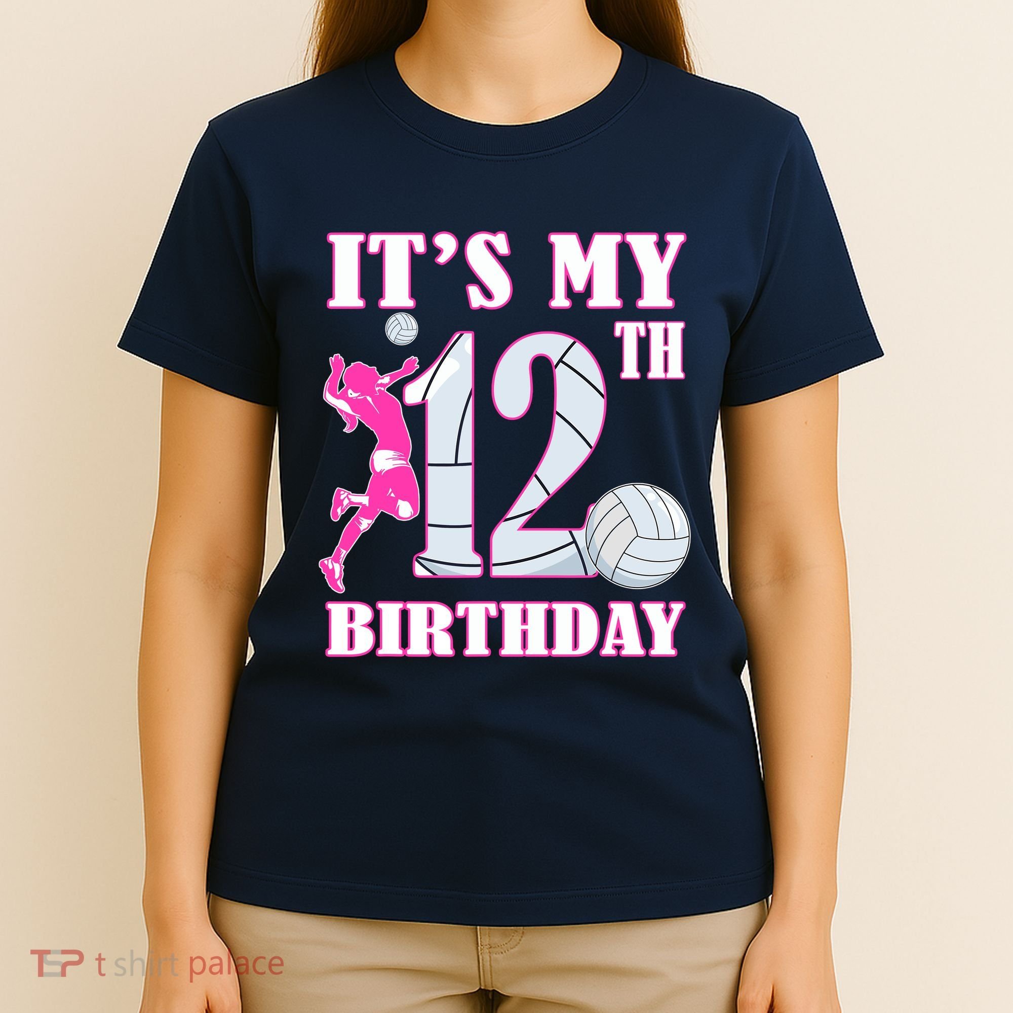 ItS My 12th Birthday Girl Volleyball Theme 12 Year Old T-Shirt