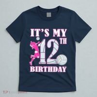 ItS My 12th Birthday Girl Volleyball Theme 12 Year Old T-Shirt thumb 5