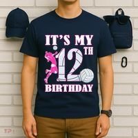 ItS My 12th Birthday Girl Volleyball Theme 12 Year Old T-Shirt thumb 6