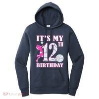 ItS My 12th Birthday Girl Volleyball Theme 12 Year Old Women's Hoodie thumb 0
