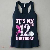 ItS My 12th Birthday Girl Volleyball Theme 12 Year Old Women's Tank Top thumb 3
