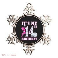 ItS My 14th Birthday Girl Volleyball Theme 14 Year Old Ornament thumb 0