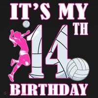 ItS My 14th Birthday Girl Volleyball Theme 14 Year Old Ornament thumb 1