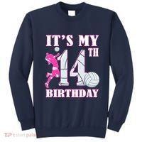 ItS My 14th Birthday Girl Volleyball Theme 14 Year Old Sweatshirt thumb 0