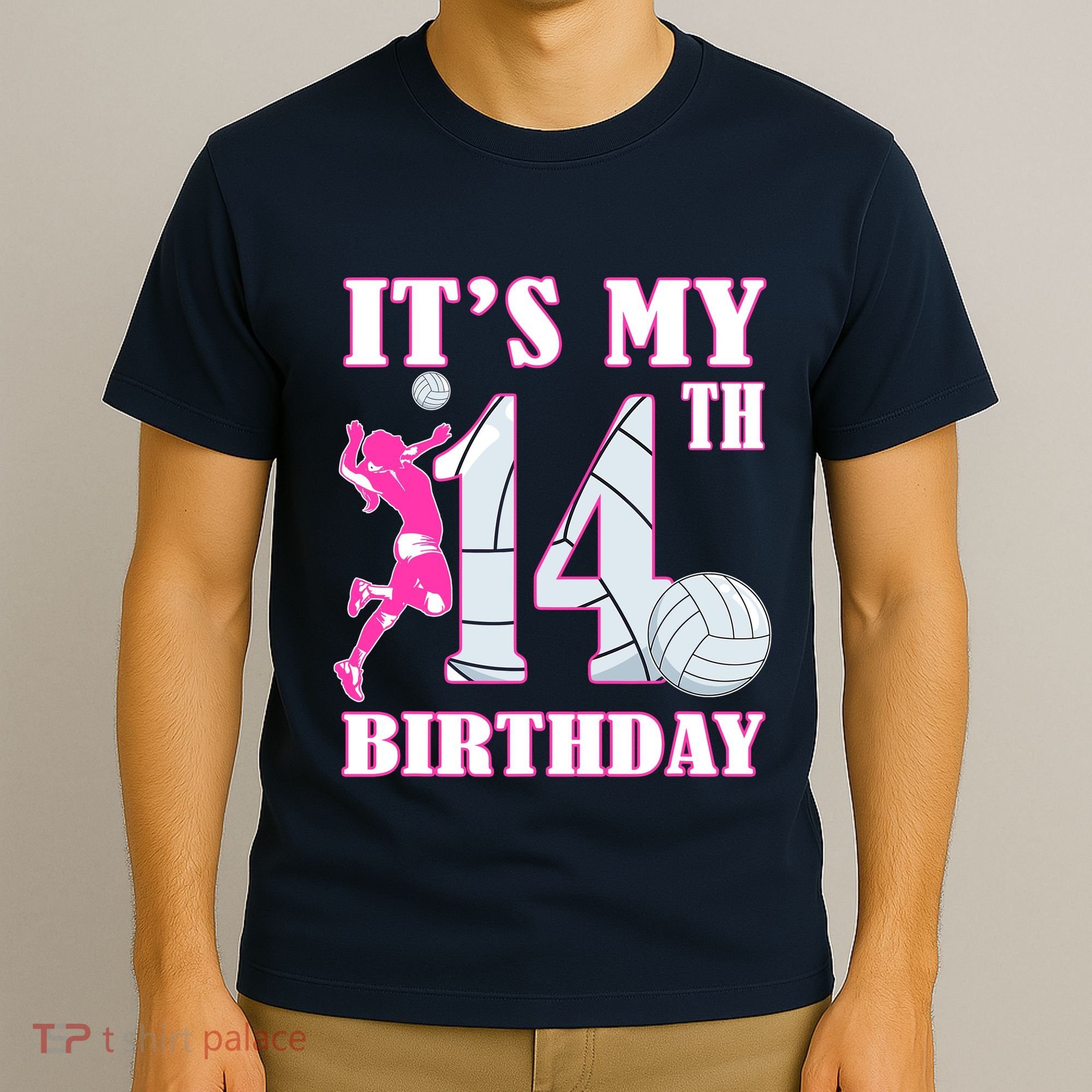 ItS My 14th Birthday Girl Volleyball Theme 14 Year Old T-Shirt