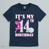 ItS My 14th Birthday Girl Volleyball Theme 14 Year Old T-Shirt thumb 5
