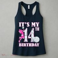 ItS My 14th Birthday Girl Volleyball Theme 14 Year Old Women's Tank Top thumb 3
