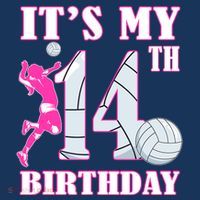 ItS My 14th Birthday Girl Volleyball Theme 14 Year Old Baby Bodysuit thumb 2