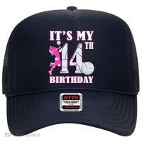ItS My 14th Birthday Girl Volleyball Theme 14 Year Old Hat thumb 0