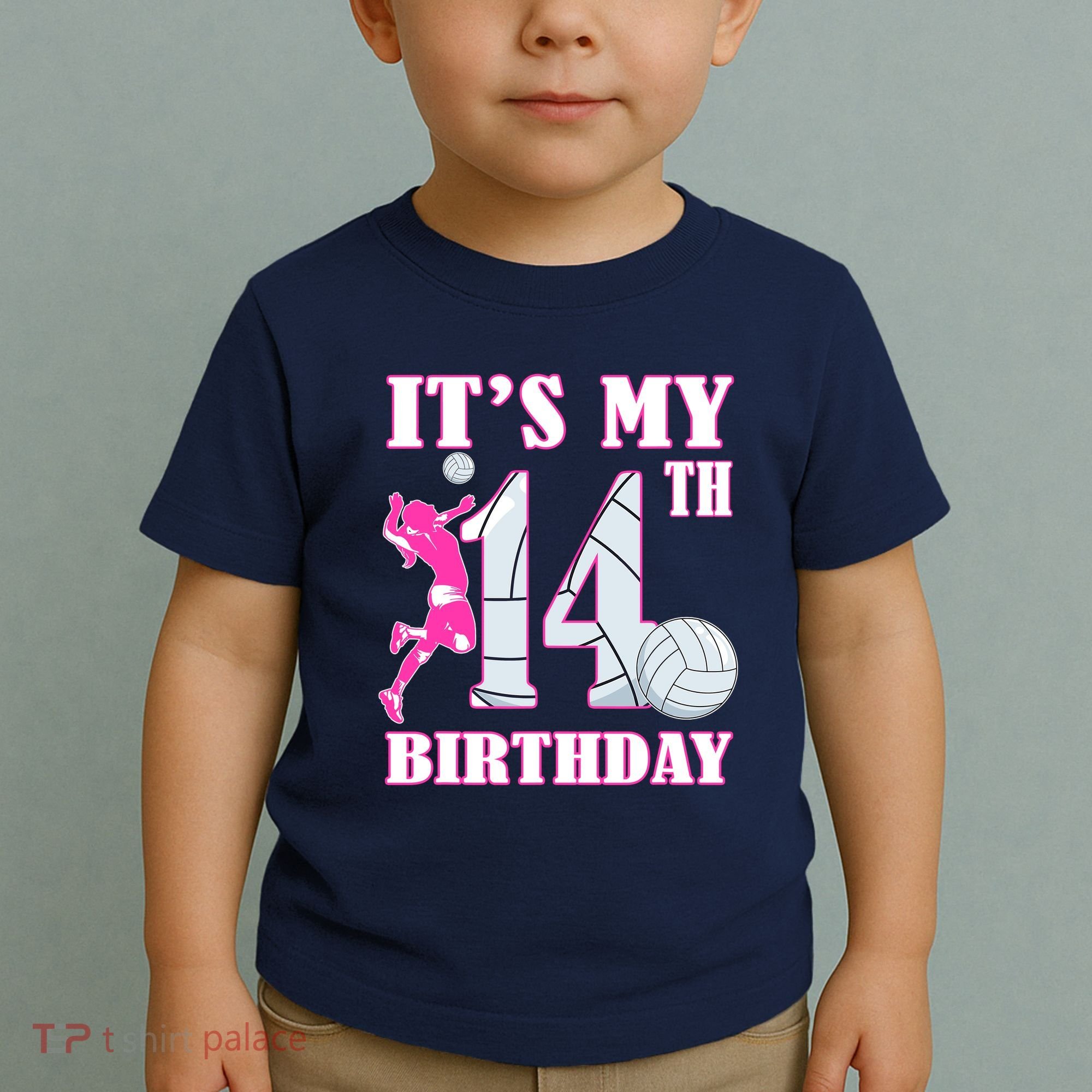 ItS My 14th Birthday Girl Volleyball Theme 14 Year Old Toddler T-Shirt