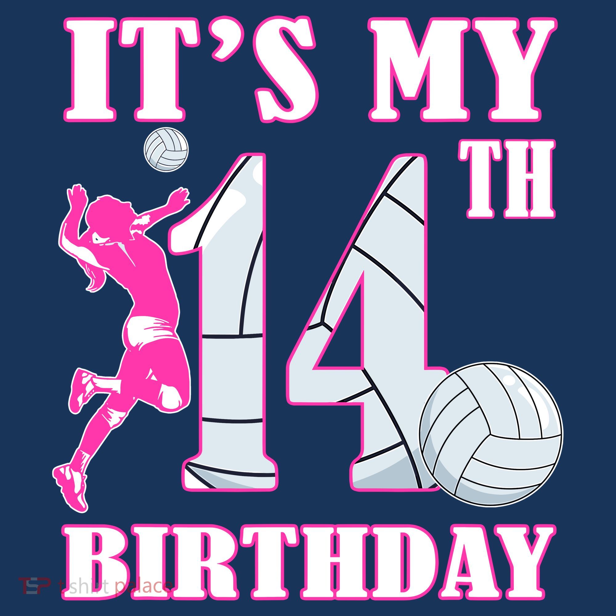 ItS My 14th Birthday Girl Volleyball Theme 14 Year Old Visor