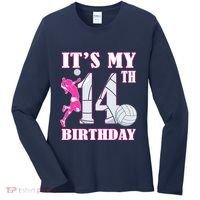 ItS My 14th Birthday Girl Volleyball Theme 14 Year Old Women's Long Sleeve Shirt thumb 0