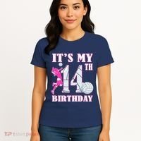 ItS My 14th Birthday Girl Volleyball Theme 14 Year Old Women's T-Shirt thumb 4