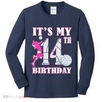 ItS My 14th Birthday Girl Volleyball Theme 14 Year Old Kids Long Sleeve Shirt thumb 0