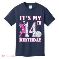 ItS My 14th Birthday Girl Volleyball Theme 14 Year Old Kids T-Shirt thumb 0