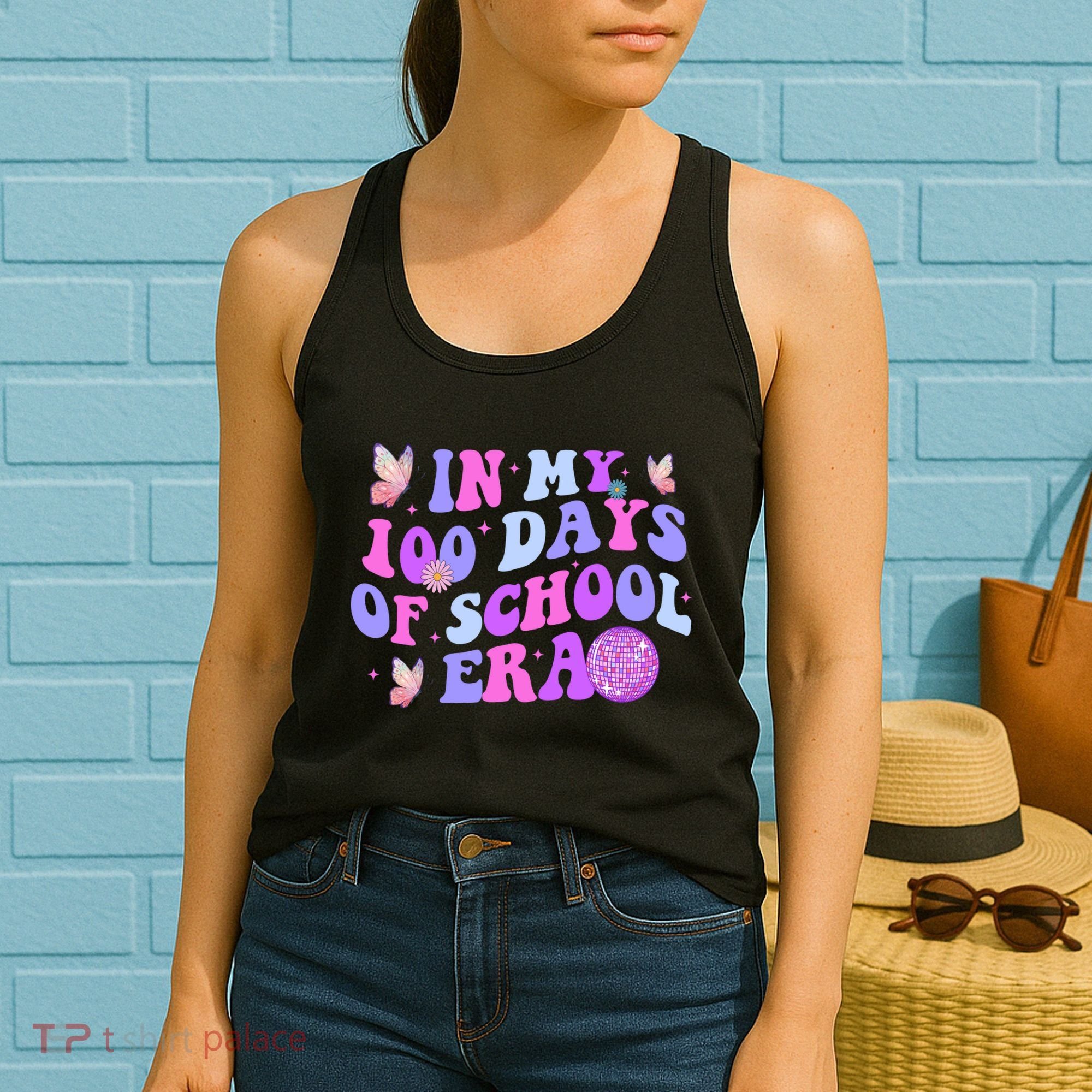 In My 100 Days Of School Era Retro Disco 100th Day Of School Women's Tank Top