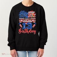 Its My 13th Birthday 13 Years Old July 4th Gamer Controller Women's Sweatshirt thumb 0