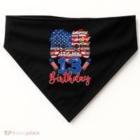 Its My 13th Birthday 13 Years Old July 4th Gamer Controller USA-Made Doggie Bandana thumb 0