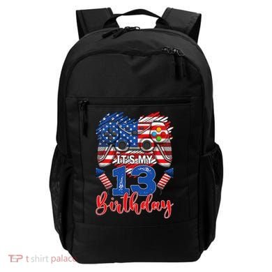 Its My 13th Birthday 13 Years Old July 4th Gamer Controller Backpack