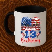Its My 13th Birthday 13 Years Old July 4th Gamer Controller Coffee Mug thumb 2