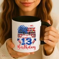 Its My 13th Birthday 13 Years Old July 4th Gamer Controller Coffee Mug thumb 3