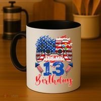Its My 13th Birthday 13 Years Old July 4th Gamer Controller Coffee Mug thumb 4