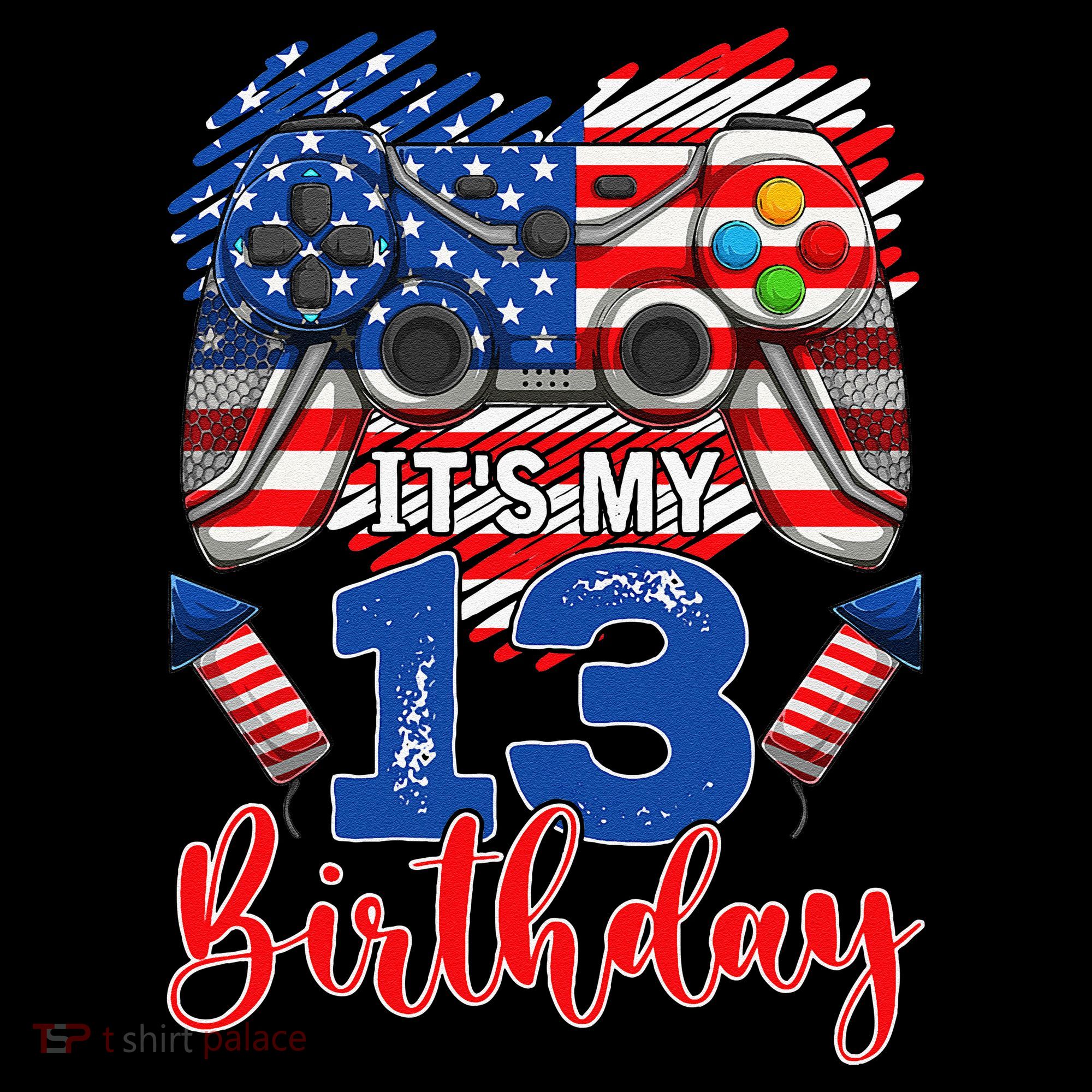 Its My 13th Birthday 13 Years Old July 4th Gamer Controller Coffee Mug