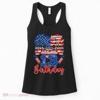 Its My 13th Birthday 13 Years Old July 4th Gamer Controller Women's Tank Top thumb 0