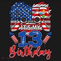 Its My 13th Birthday 13 Years Old July 4th Gamer Controller Women's Tank Top thumb 5