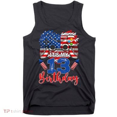 Its My 13th Birthday 13 Years Old July 4th Gamer Controller Tank Top