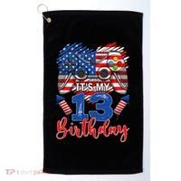 Its My 13th Birthday 13 Years Old July 4th Gamer Controller Golf Towel thumb 0