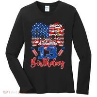 Its My 13th Birthday 13 Years Old July 4th Gamer Controller Women's Long Sleeve Shirt thumb 0