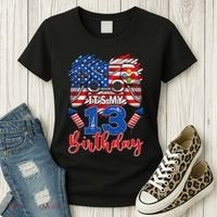 Its My 13th Birthday 13 Years Old July 4th Gamer Controller Women's T-Shirt thumb 3