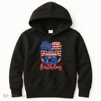 Its My 13th Birthday 13 Years Old July 4th Gamer Controller Kids Hoodie thumb 0