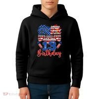 Its My 13th Birthday 13 Years Old July 4th Gamer Controller Kids Hoodie thumb 4