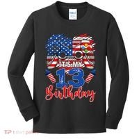 Its My 13th Birthday 13 Years Old July 4th Gamer Controller Kids Long Sleeve Shirt thumb 0