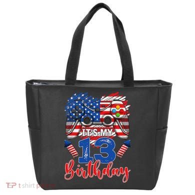 Its My 13th Birthday 13 Years Old July 4th Gamer Controller Tote Bag