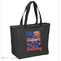 Its My 13th Birthday 13 Years Old July 4th Gamer Controller Tote Bag thumb 2