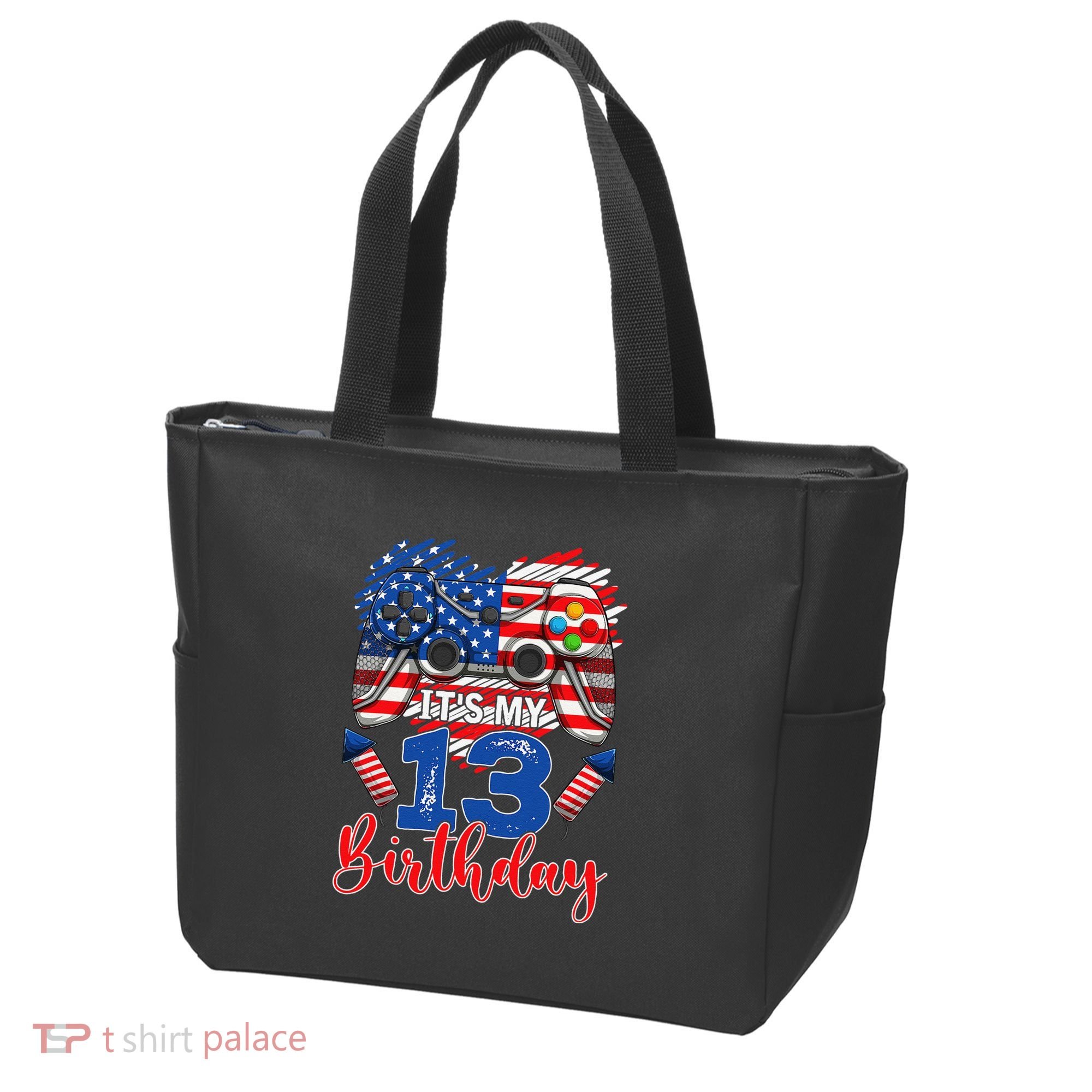 Its My 13th Birthday 13 Years Old July 4th Gamer Controller Tote Bag