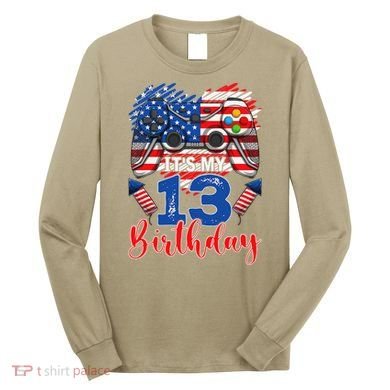 Its My 13th Birthday 13 Years Old July 4th Gamer Controller Long Sleeve Shirt